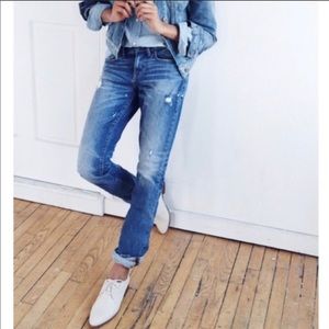 Madewell Slim Boyjean Boyfriend Distressed Jeans